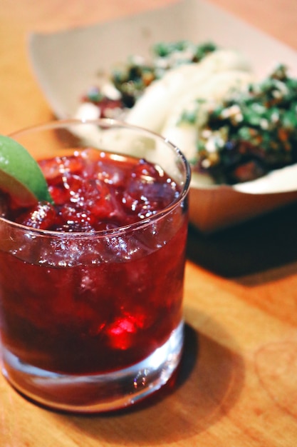 Clear Drinking Glass With Red Liquid