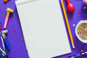 Free photo clear notepad in party items