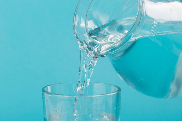 Clear water from a jug