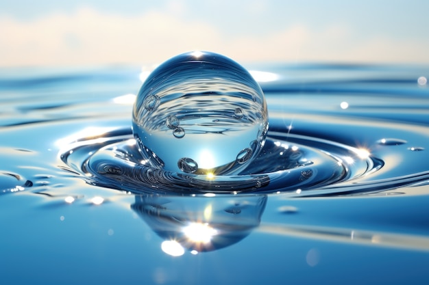 Free photo clear water sphere