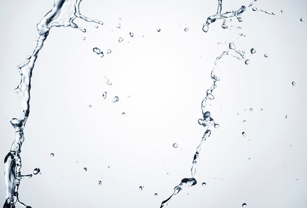 Clear water splash on light background