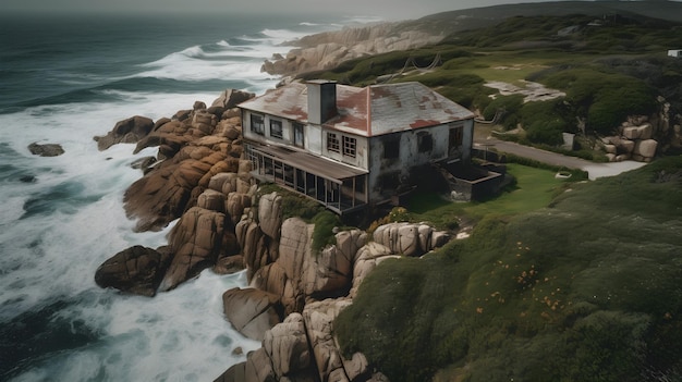 Free photo cliff house home architecture background