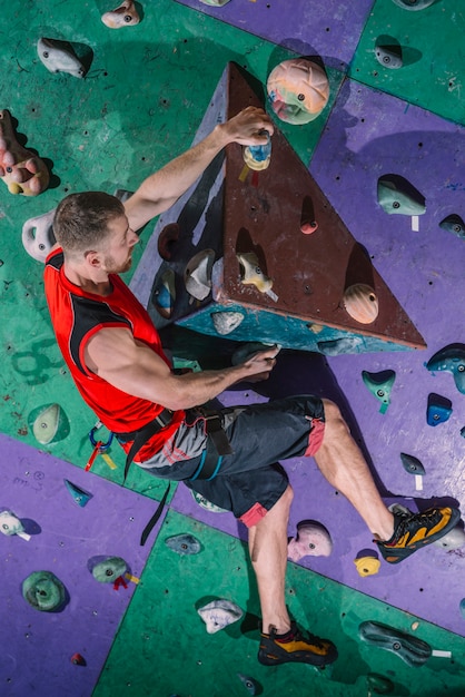 Free photo climber on training