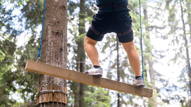 Climbing adventure park in the Carpathians in Romania