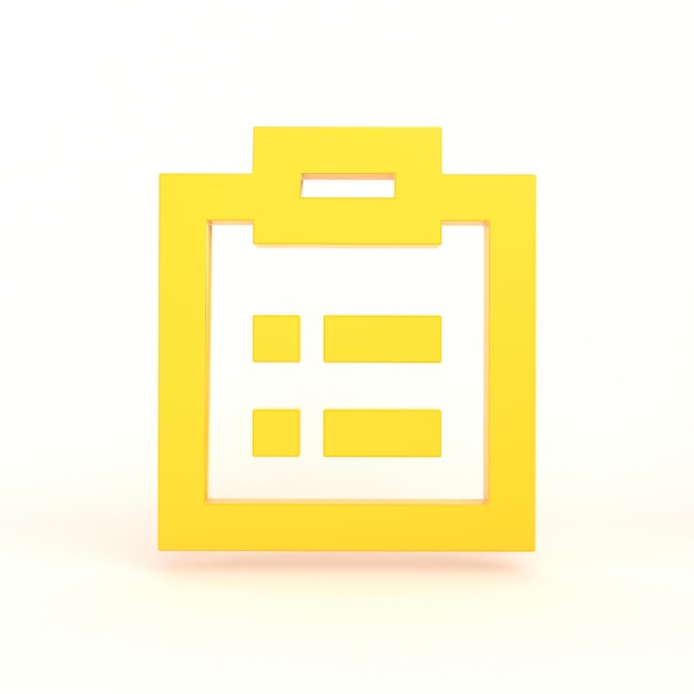 Free photo clipboard icon front side with white background