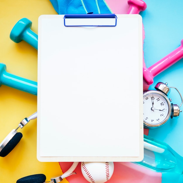 Clipboard on sports equipment