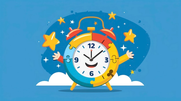 Free photo clock cartoon illustration