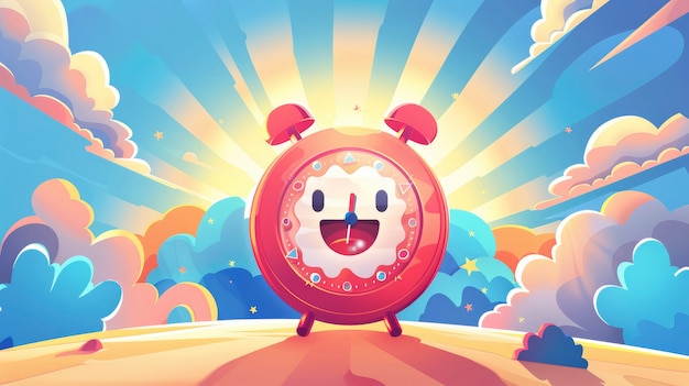 Free photo clock cartoon illustration