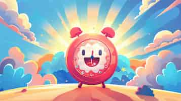 Free photo clock cartoon illustration