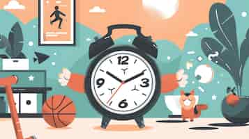 Free photo clock cartoon illustration