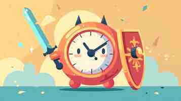 Free photo clock cartoon illustration