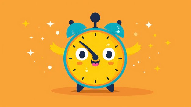 Clock cartoon illustration