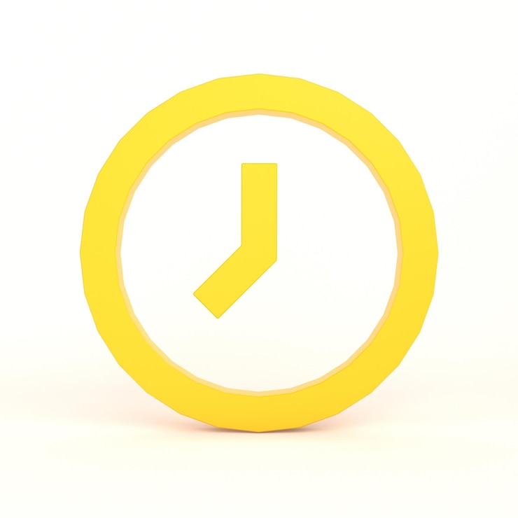 Free Photo clock front side with white background