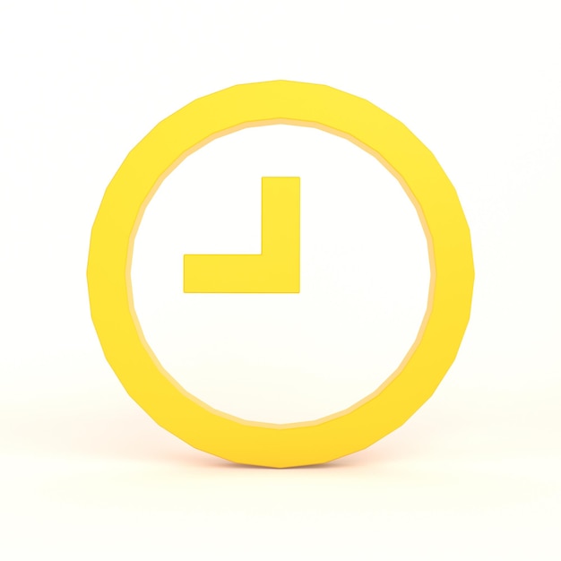 Бесплатное фото Значок часов на лицевой стороне с белым фоном