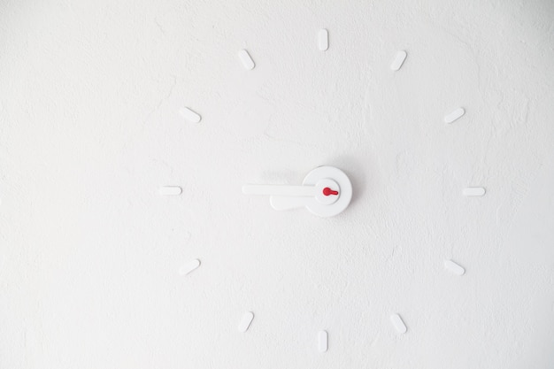 Clock on white wall