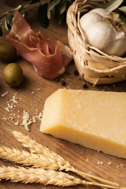 Foto gratuita clos eup parmigiano e aglio