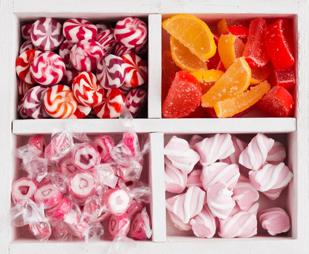 Close of bunch of delicious candies