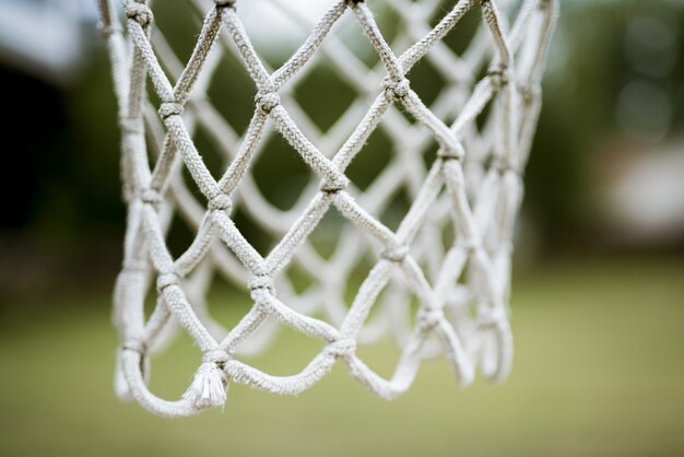 Close shot of a basketball hoop net