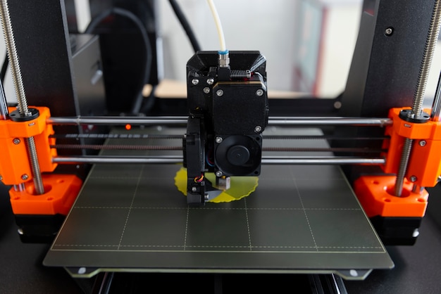 Close up on 3d printer