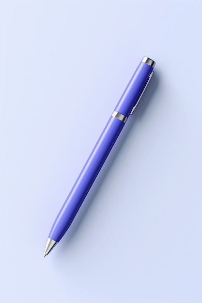 Free photo close up on 3d rendering of blue pen