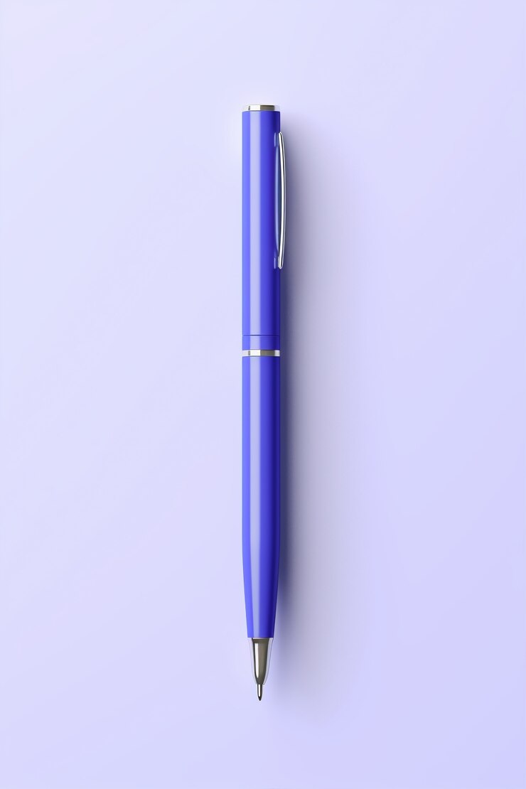 Free Photo close up on 3d rendering of blue pen