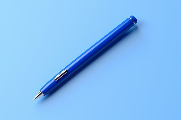 Close up on 3d rendering of blue pen