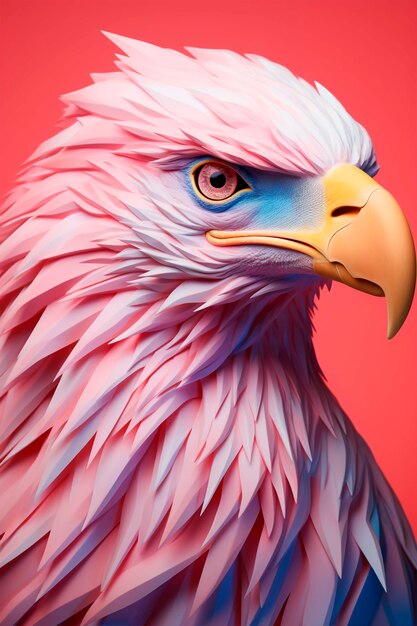 Close up on 3d rendering of eagle