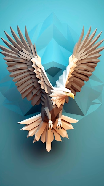 Free photo close up on 3d rendering of eagle