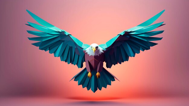 Close up on 3d rendering of eagle
