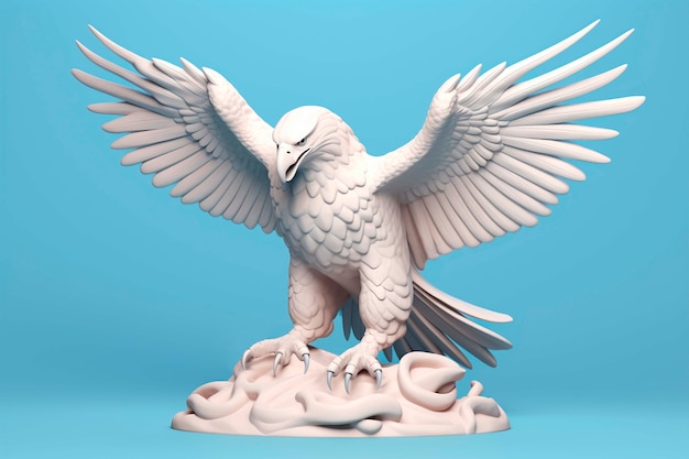 Free photo close up on 3d rendering of eagle