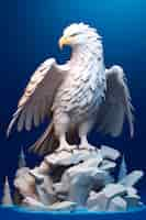 Free photo close up on 3d rendering of eagle