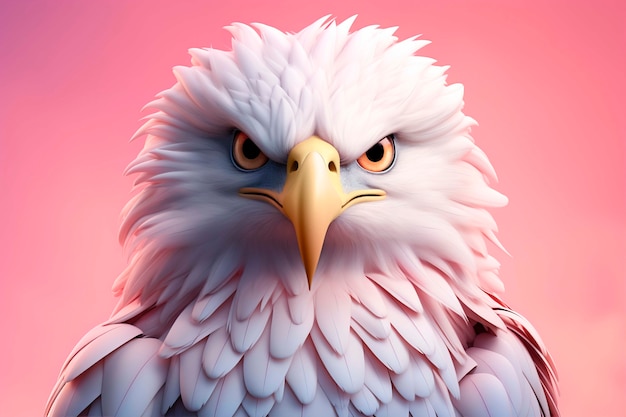 Free photo close up on 3d rendering of eagle