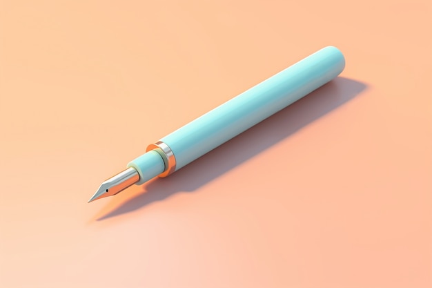 Free photo close up on 3d rendering of pen