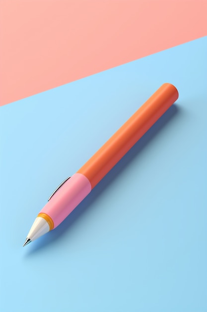 Free photo close up on 3d rendering of pen