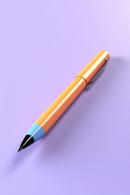 Free photo close up on 3d rendering of pen