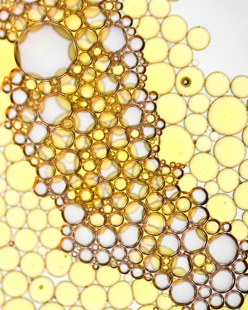 Close-up abstract golden bubbles