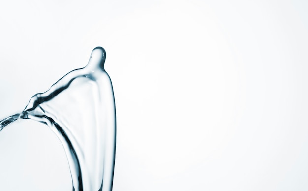 Close-up abstract water shape on light background with copy space