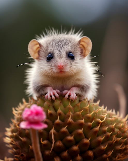 Foto gratuita primo piano sull'adorabile opossum nel deserto