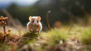 Foto gratuita primo piano sull'adorabile opossum in natura