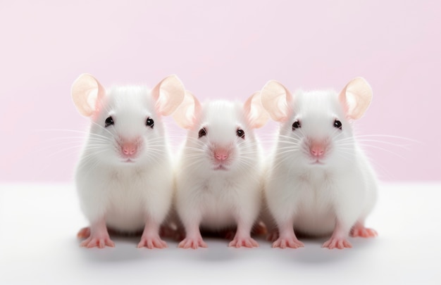 Free photo close up on adorable rats