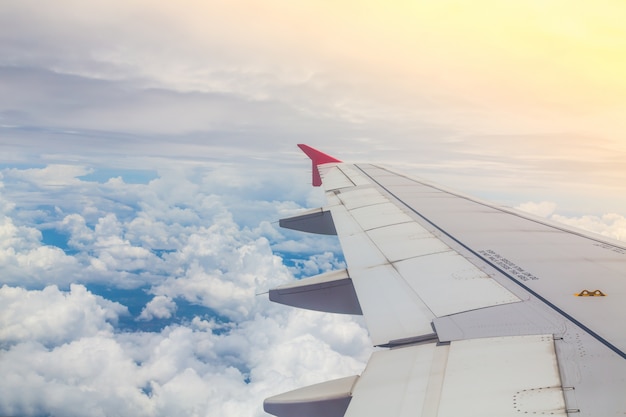 Close-up of airplane wing