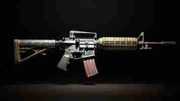 Free photo close up on ak-47 with us flag decoration