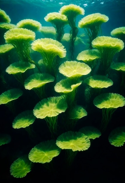 Close up on algae in nature