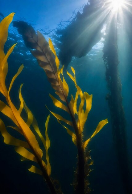 Close up on algae in nature