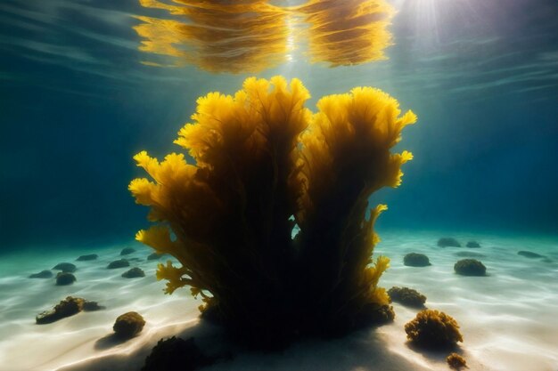 Close up on algae in nature