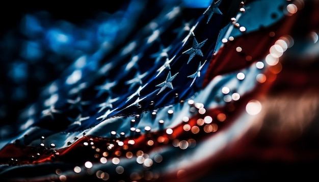 Free photo a close up of an american flag with stars and stripes