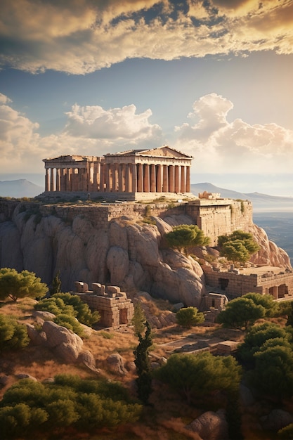 Free photo close up on ancient greece  temple