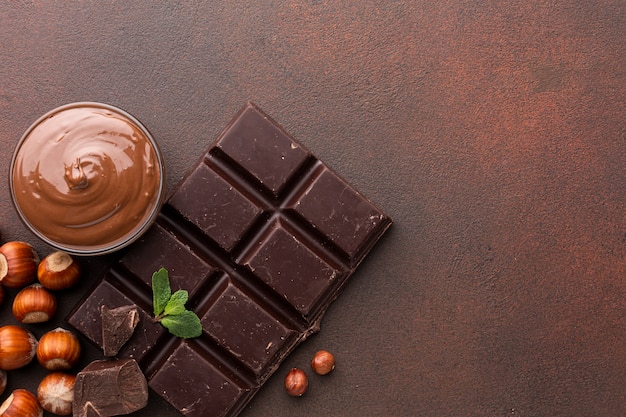 Foto gratuita chiuda in su di cioccolato appetitoso