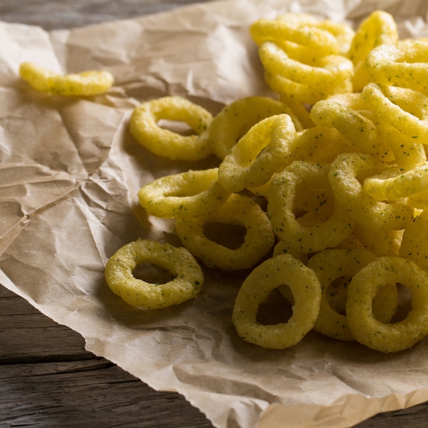 Close-up of appetizing onion rings