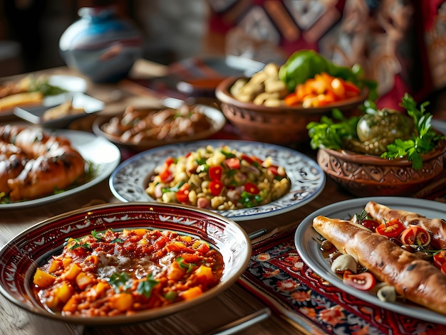 Free photo close up on appetizing ramadan meal